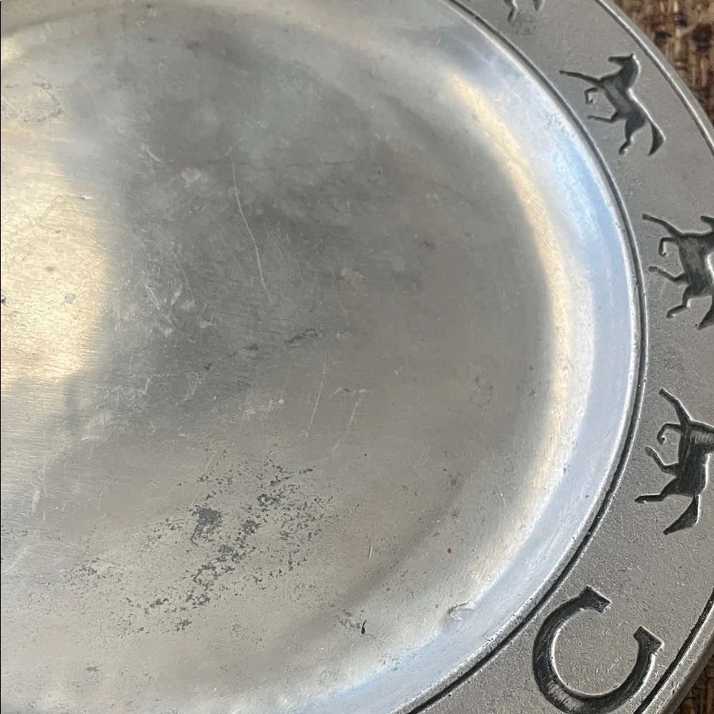 Pewter Plate with Horse Design - Picture 6 of 6